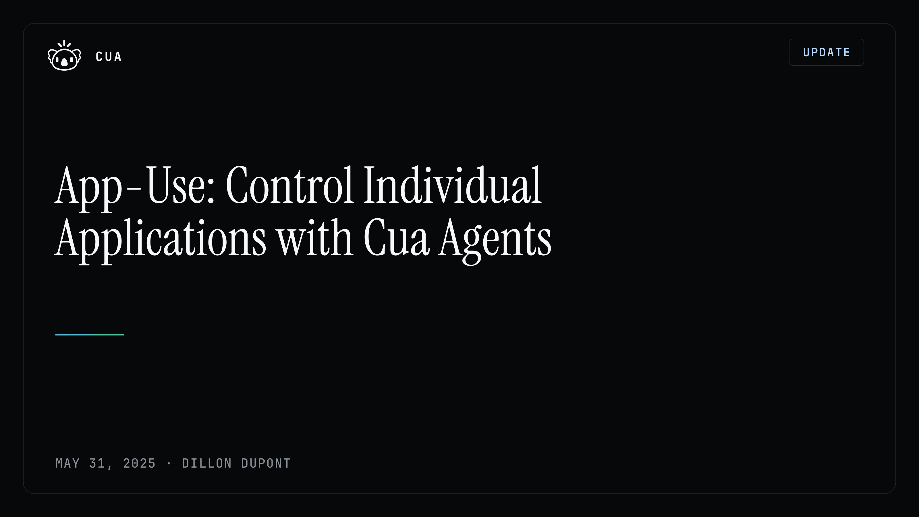 App-Use: Control Individual Applications with Cua Agents