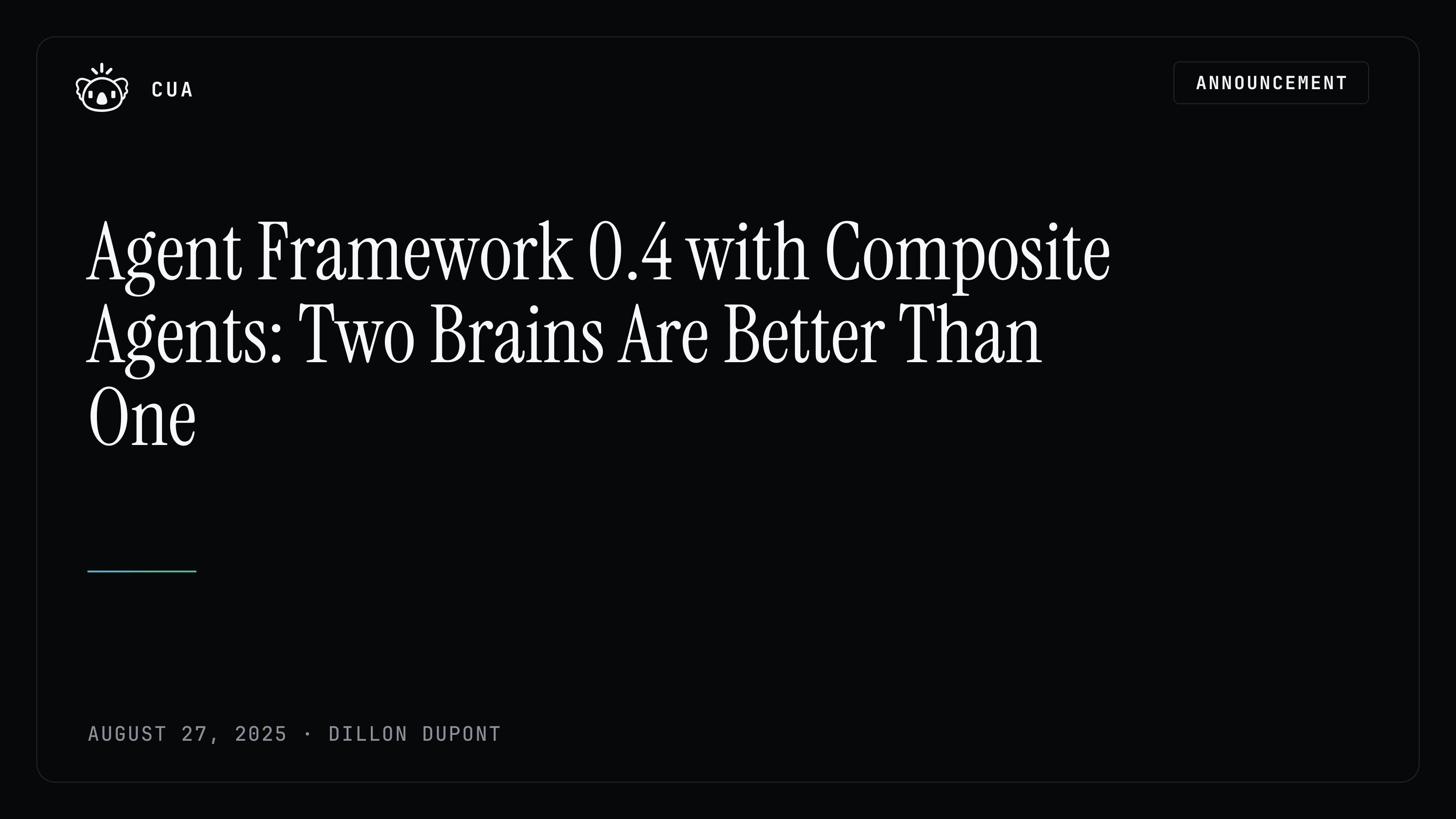 Agent Framework 0.4 with Composite Agents: Two Brains Are Better Than One