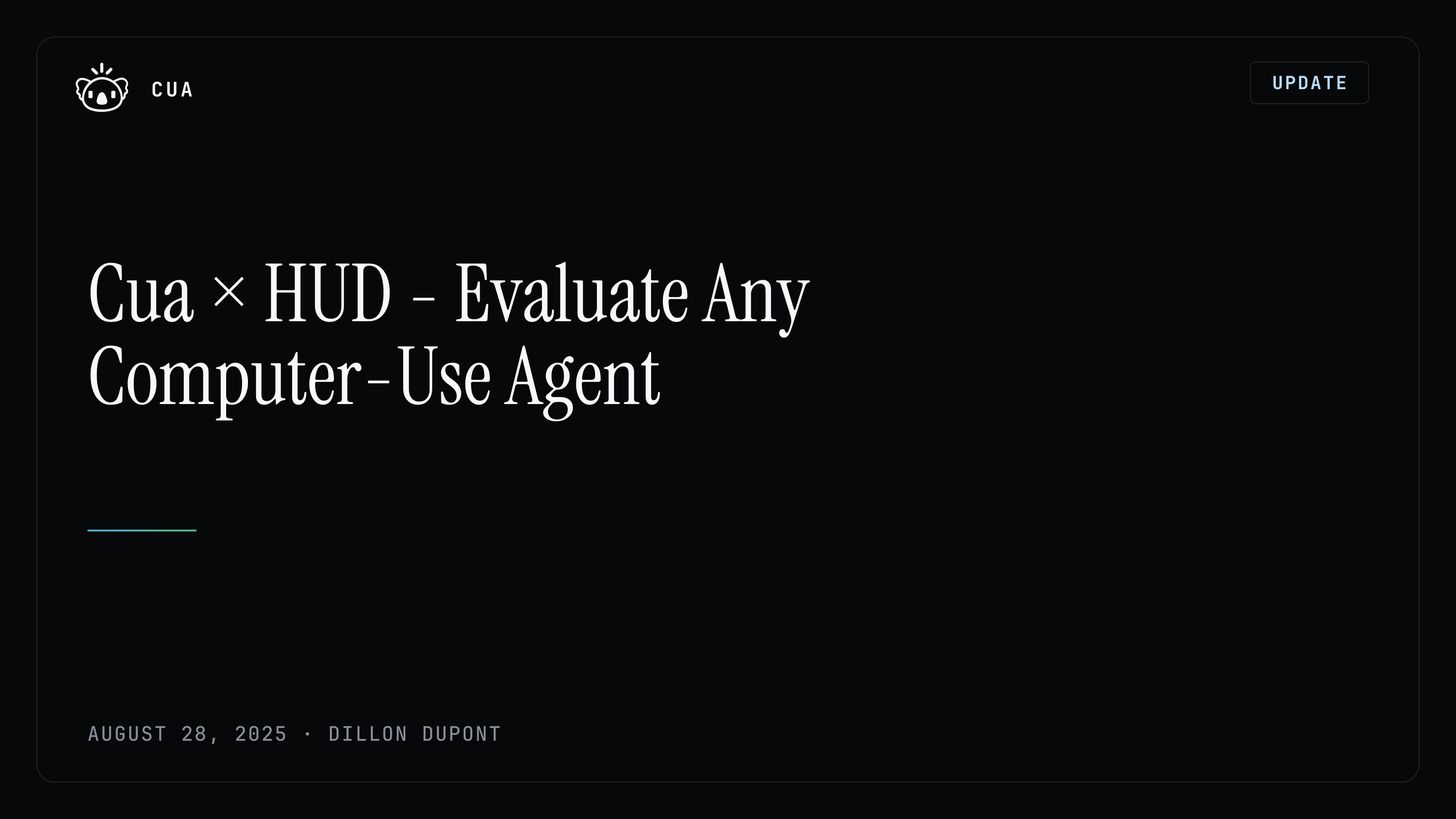 Cua × HUD - Evaluate Any Computer-Use Agent