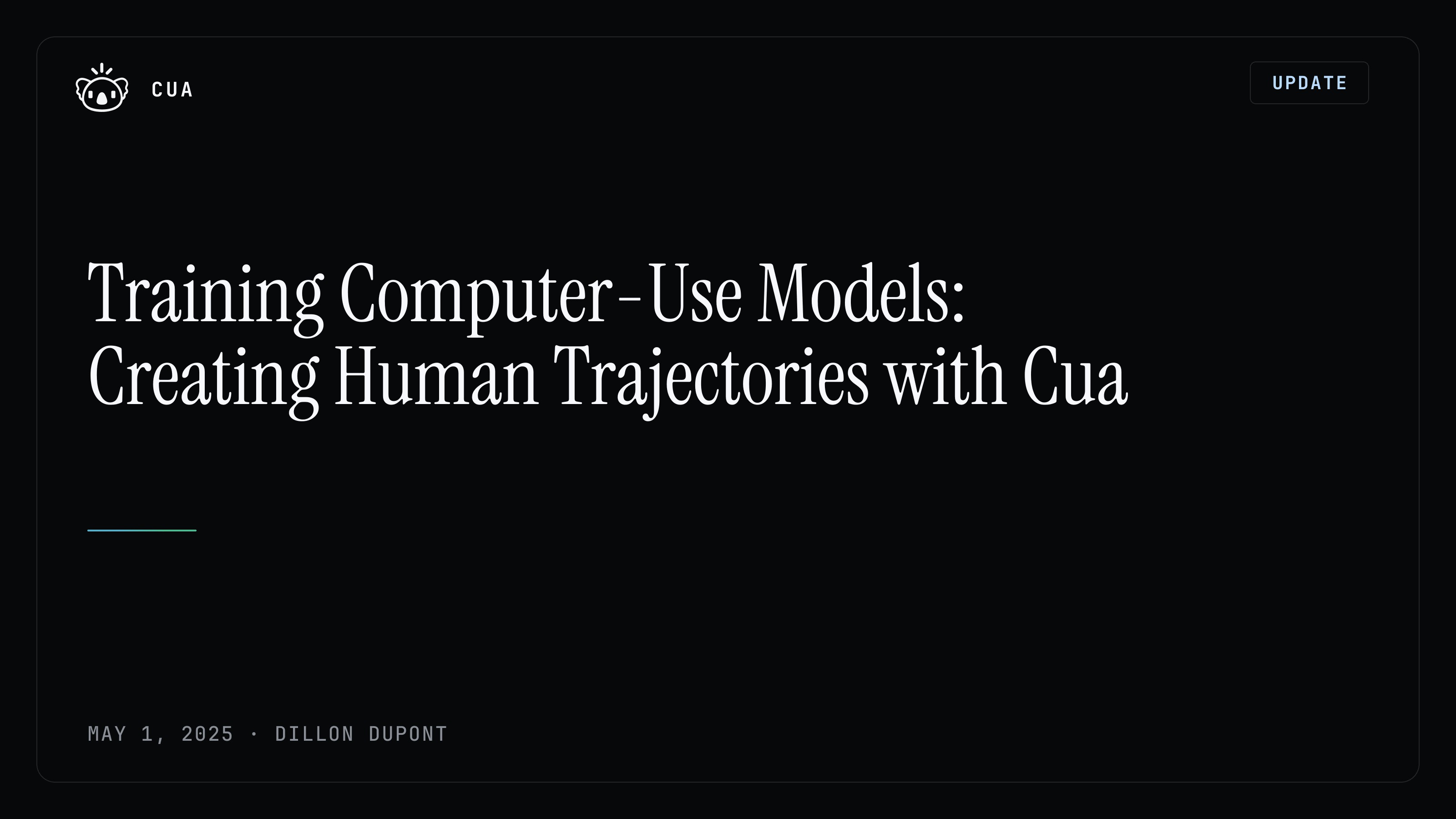 Training Computer-Use Models: Creating Human Trajectories with Cua
